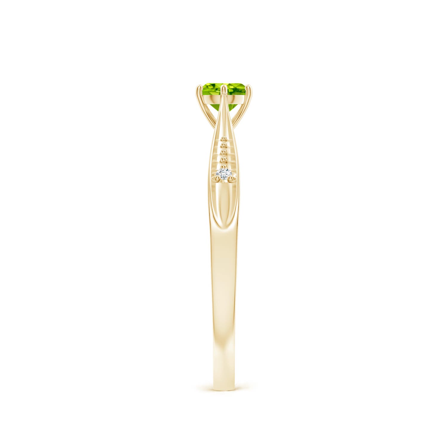 AAA - Peridot / 0.31 CT / 14 KT Yellow Gold