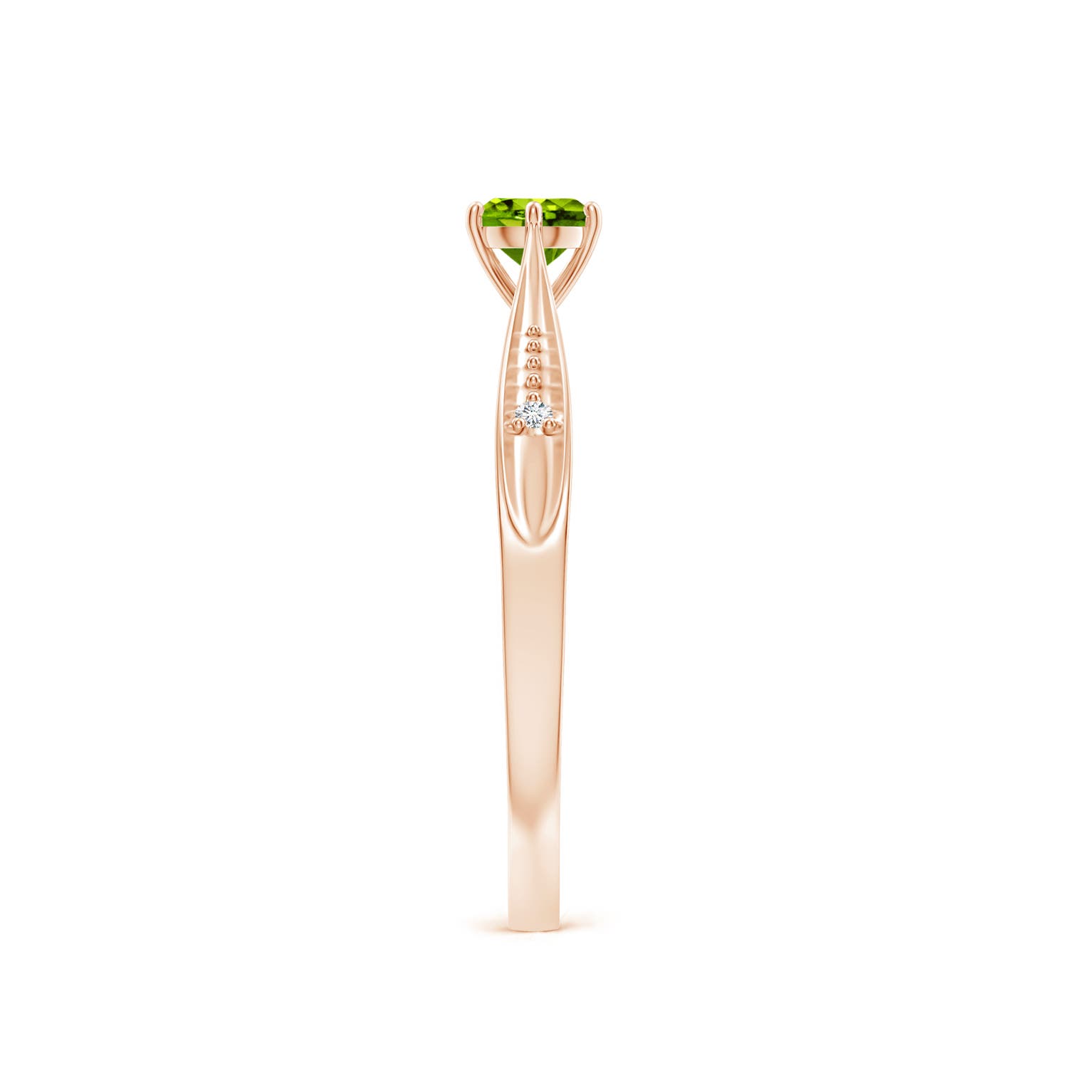 AAAA - Peridot / 0.31 CT / 14 KT Rose Gold