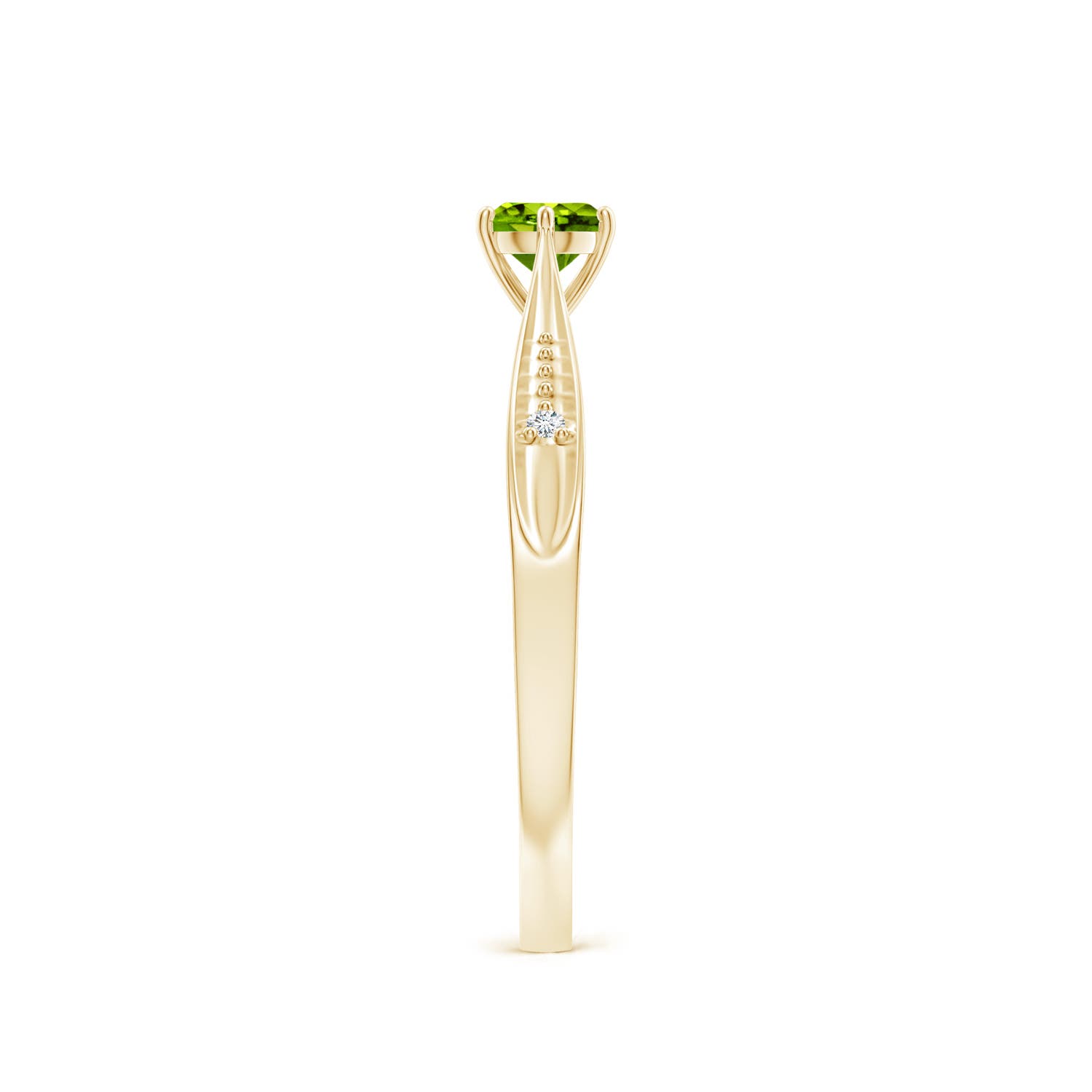 AAAA - Peridot / 0.31 CT / 14 KT Yellow Gold