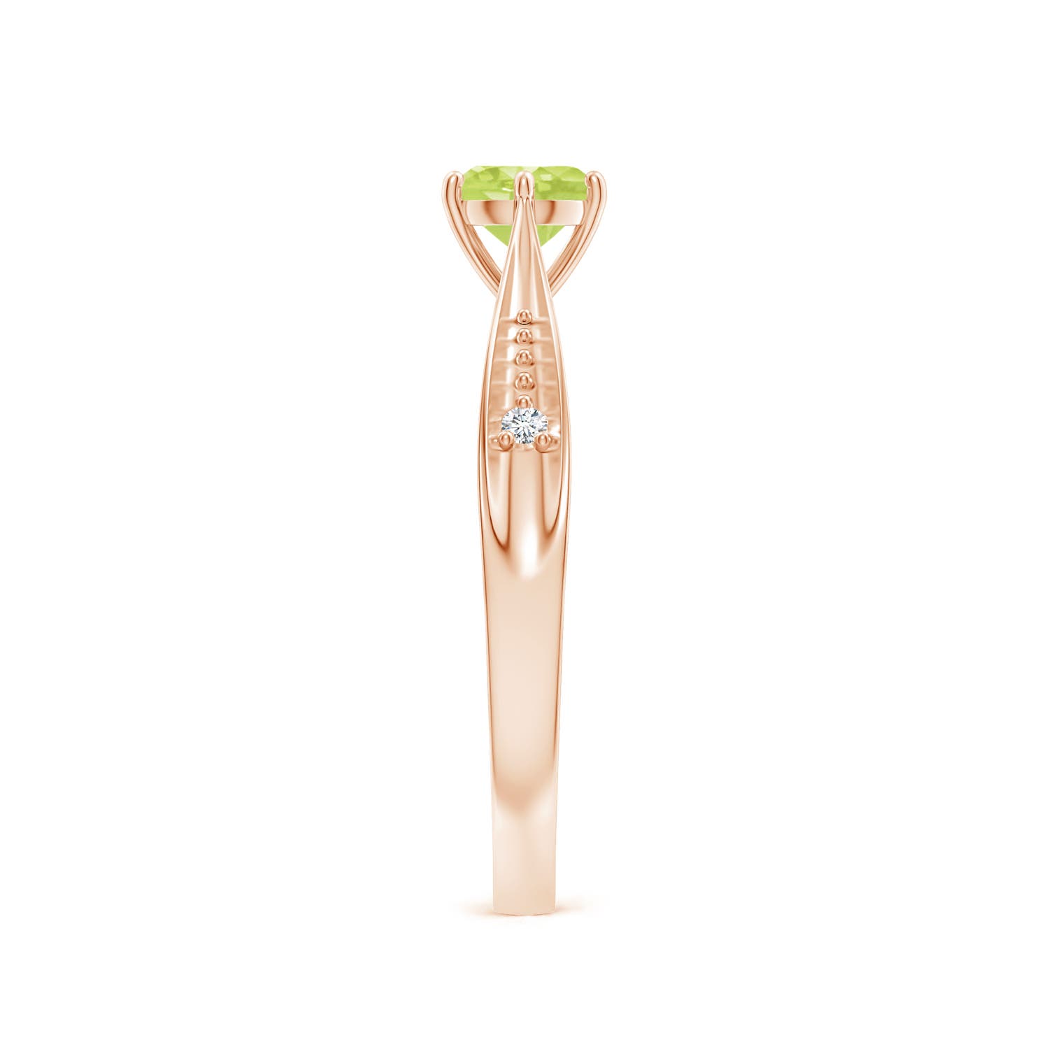 A - Peridot / 0.57 CT / 14 KT Rose Gold