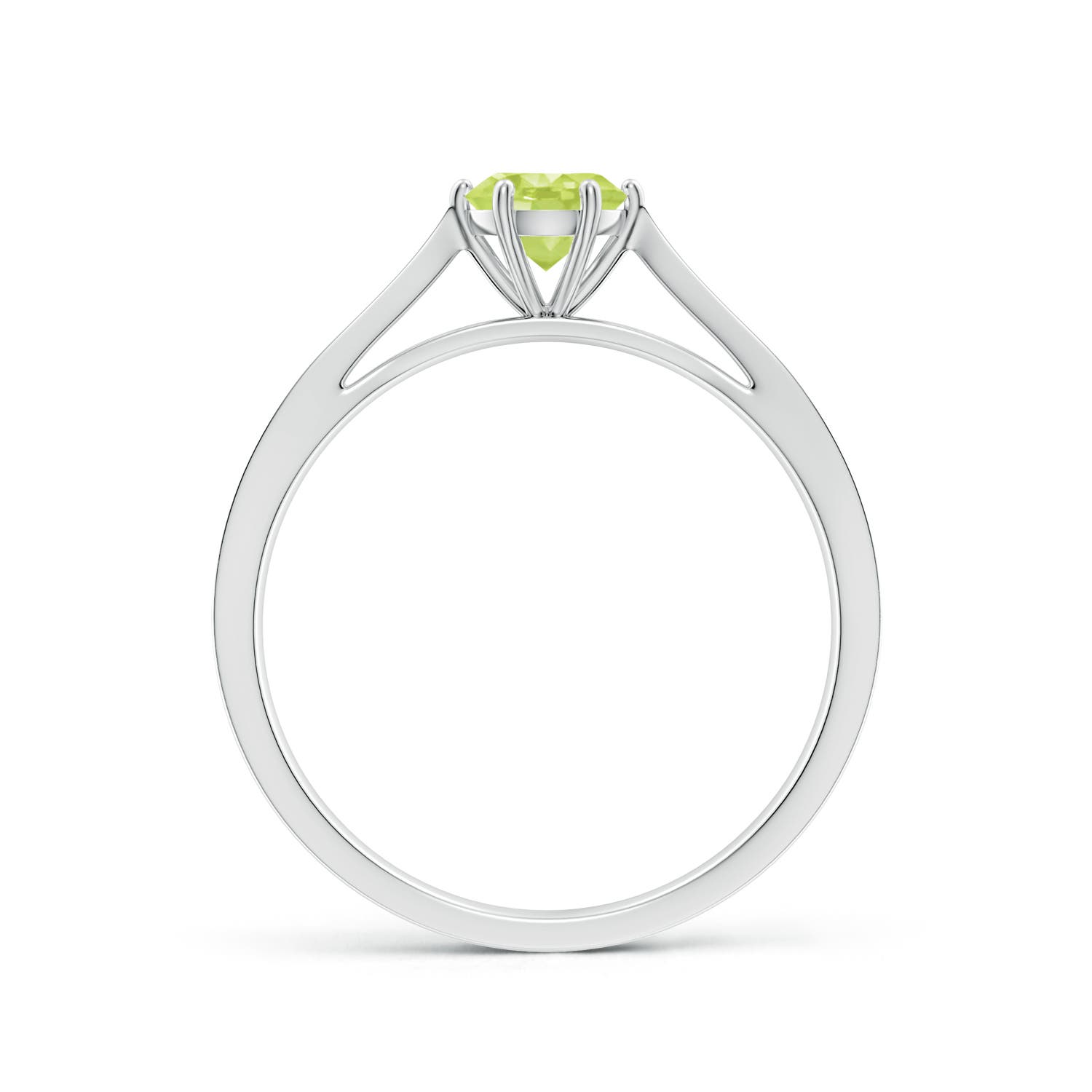 A - Peridot / 0.57 CT / 14 KT White Gold