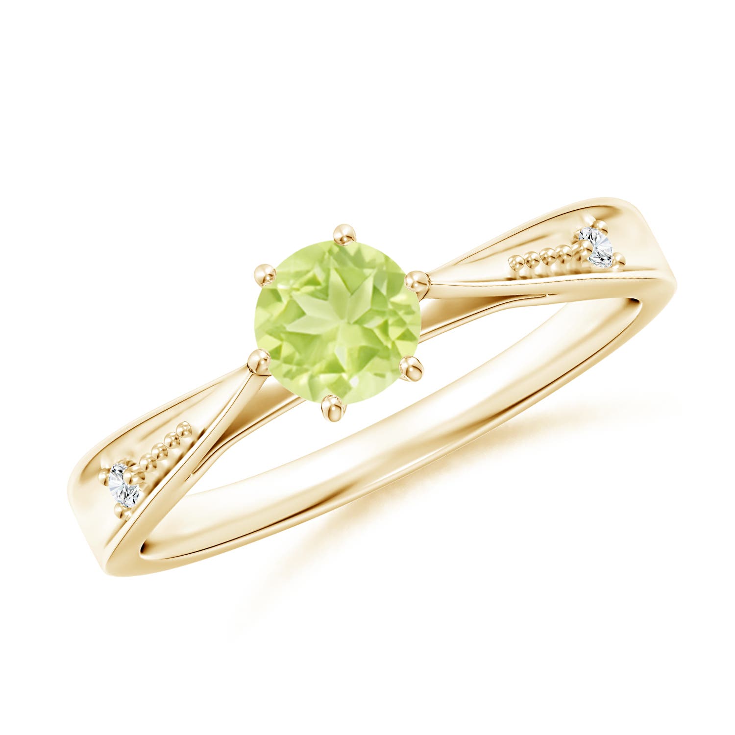 A - Peridot / 0.57 CT / 14 KT Yellow Gold