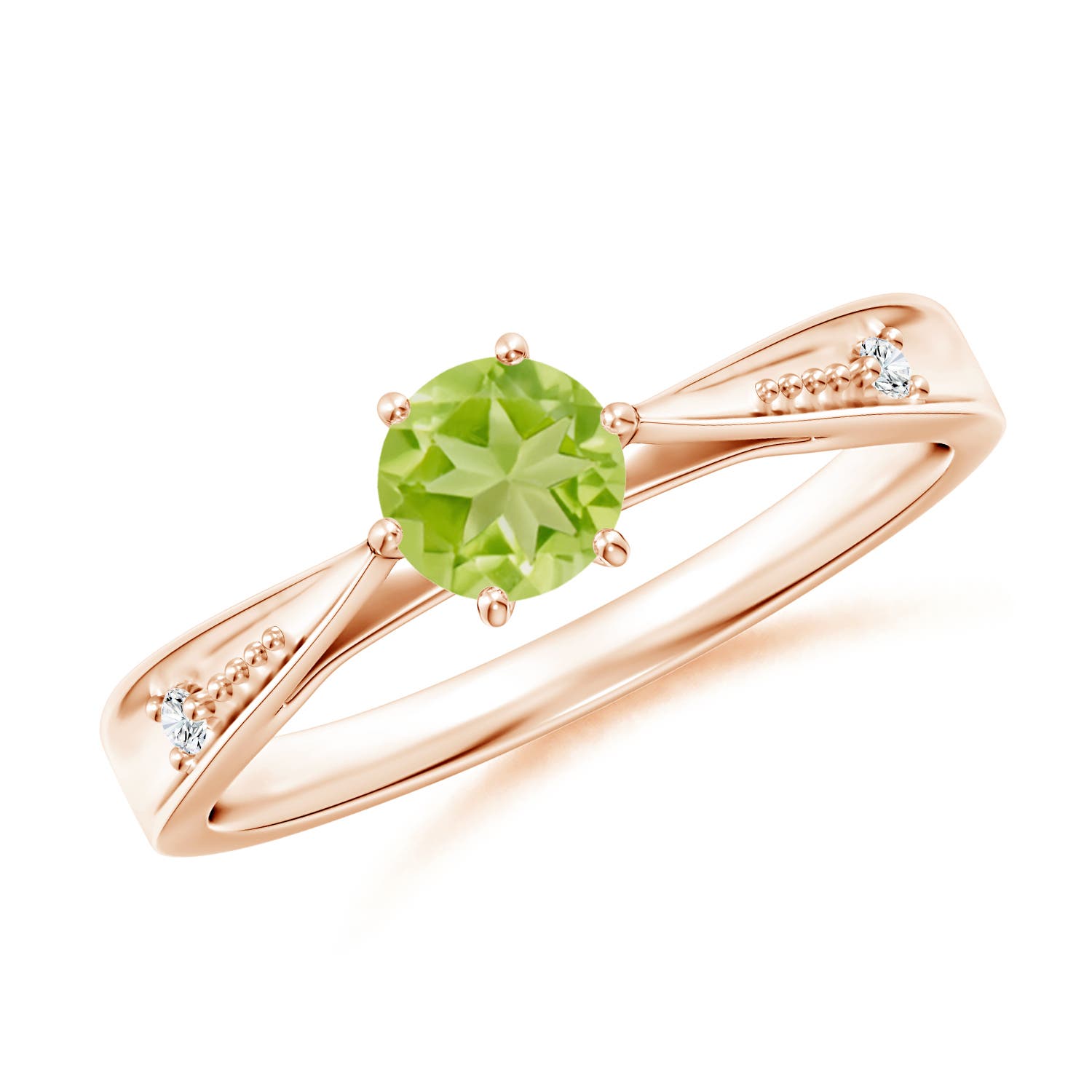 AA - Peridot / 0.57 CT / 14 KT Rose Gold