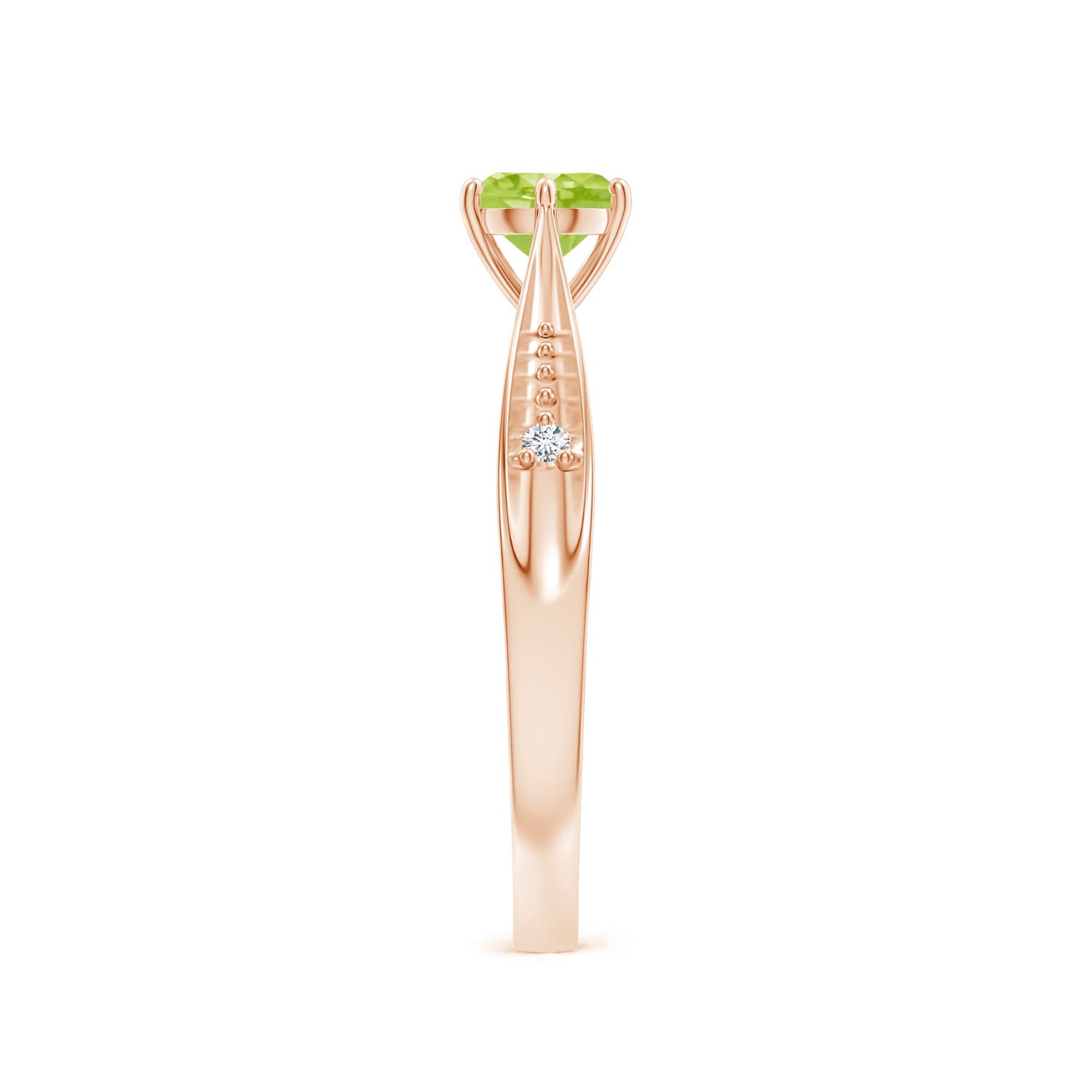 AA - Peridot / 0.57 CT / 14 KT Rose Gold