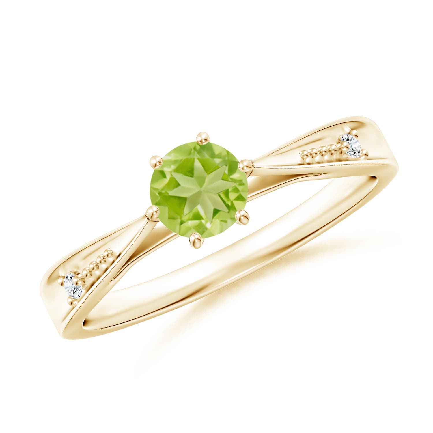 AA - Peridot / 0.57 CT / 14 KT Yellow Gold