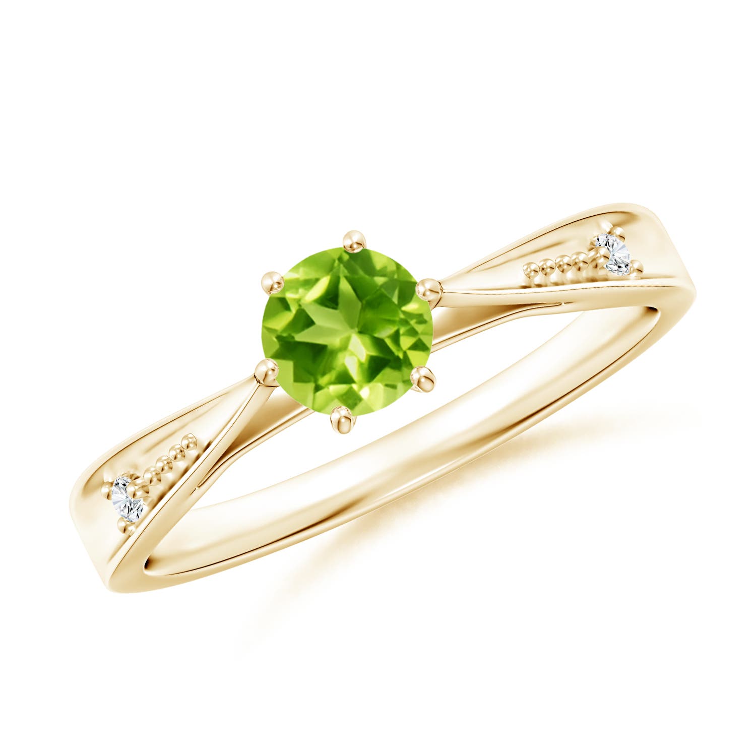 AAA - Peridot / 0.57 CT / 14 KT Yellow Gold