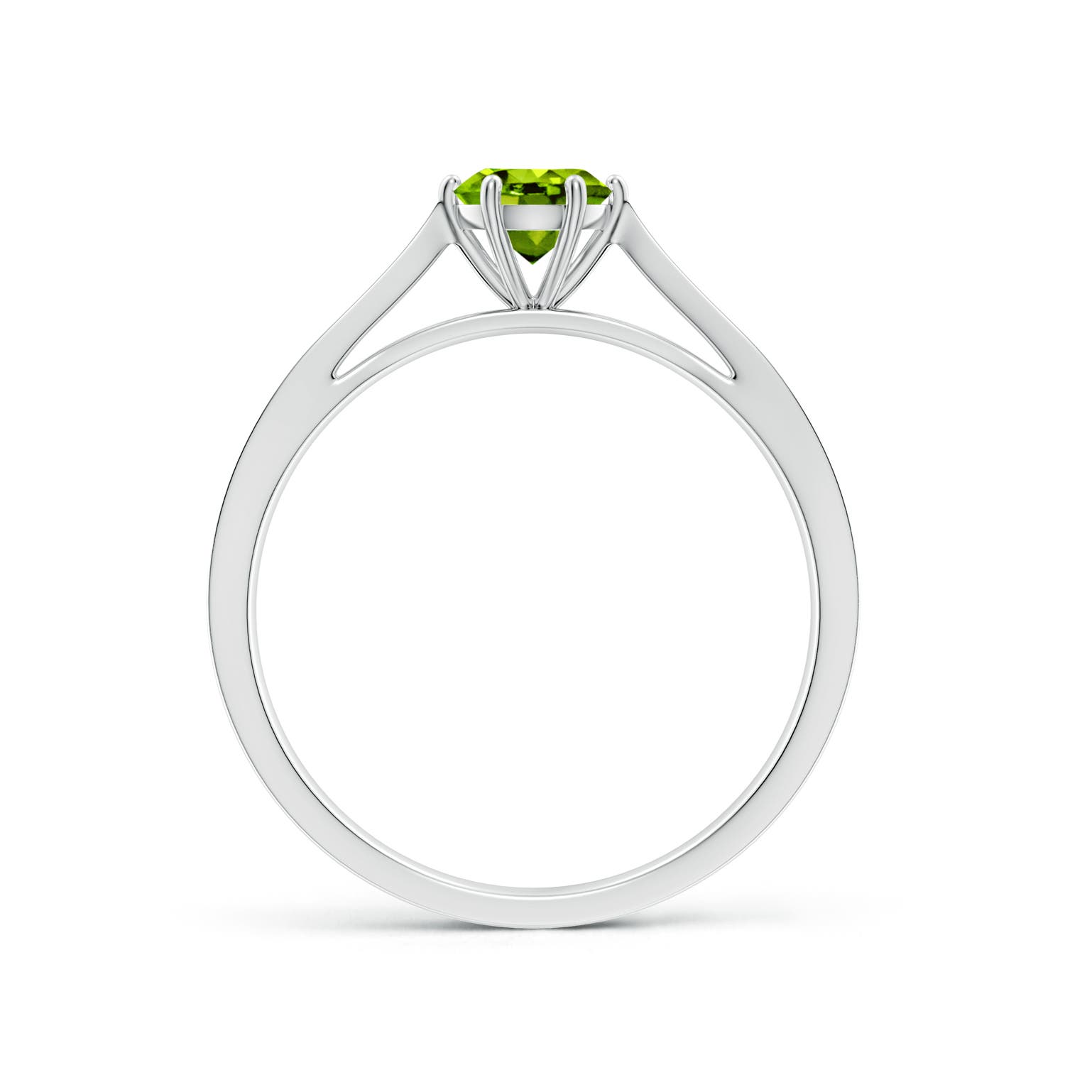 AAAA - Peridot / 0.57 CT / 14 KT White Gold