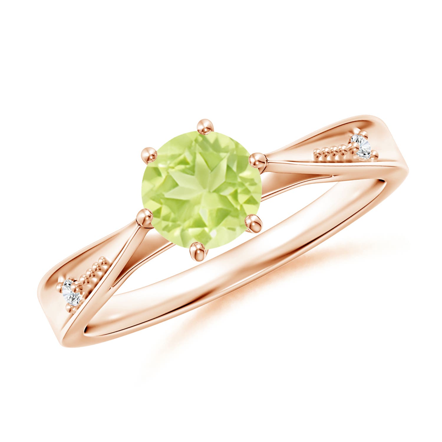 A - Peridot / 0.97 CT / 14 KT Rose Gold