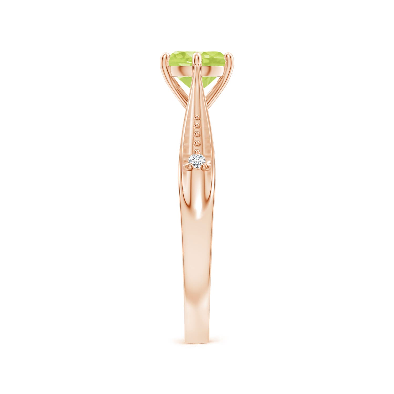 A - Peridot / 0.97 CT / 14 KT Rose Gold