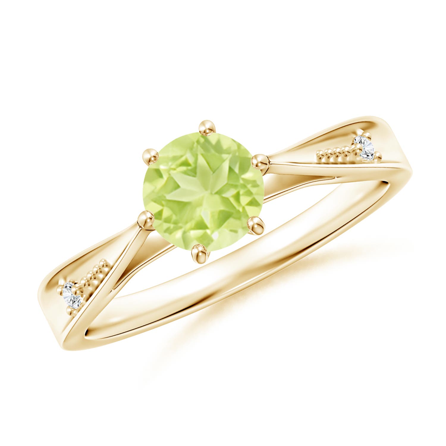 A - Peridot / 0.97 CT / 14 KT Yellow Gold