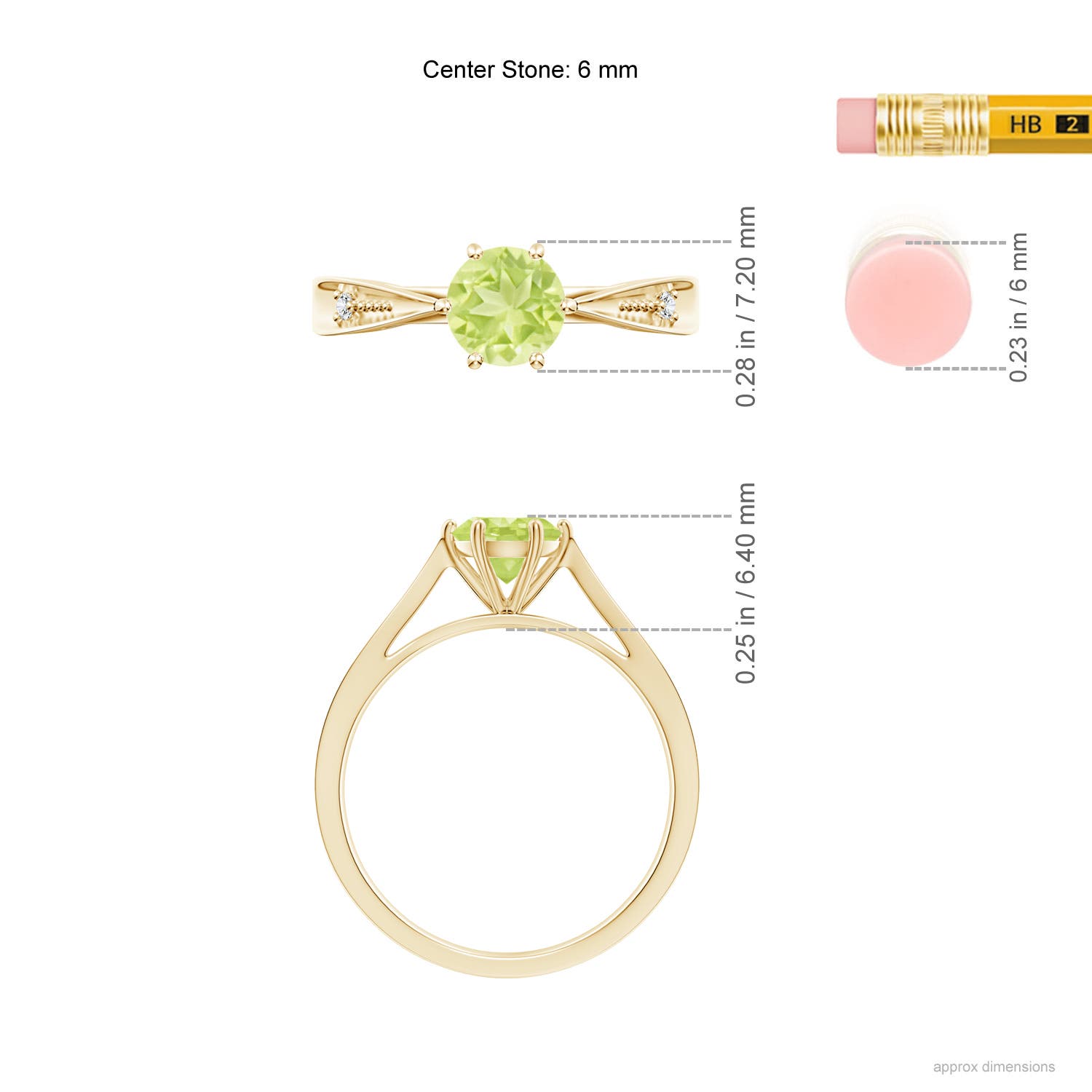 A - Peridot / 0.97 CT / 14 KT Yellow Gold