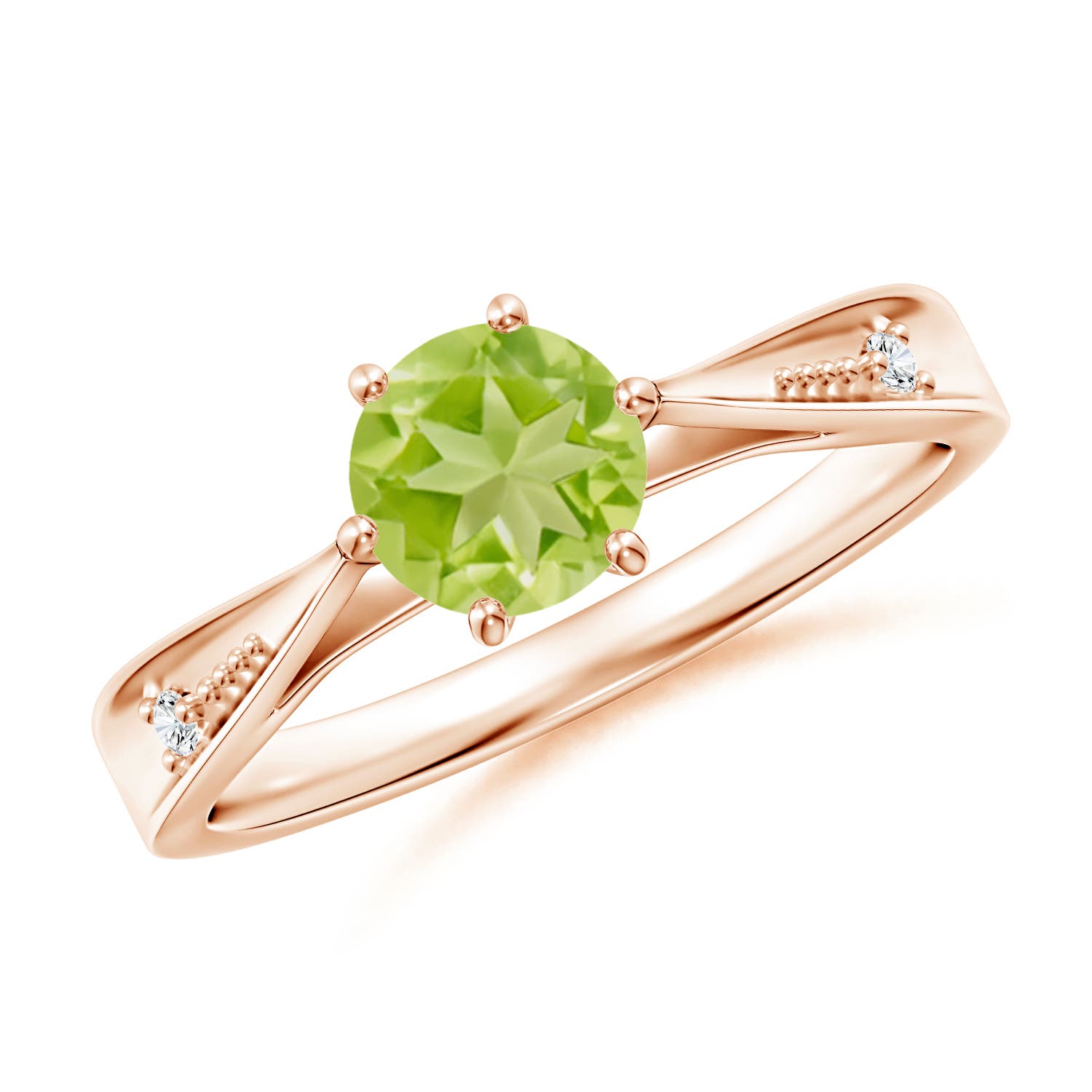 AA - Peridot / 0.97 CT / 14 KT Rose Gold