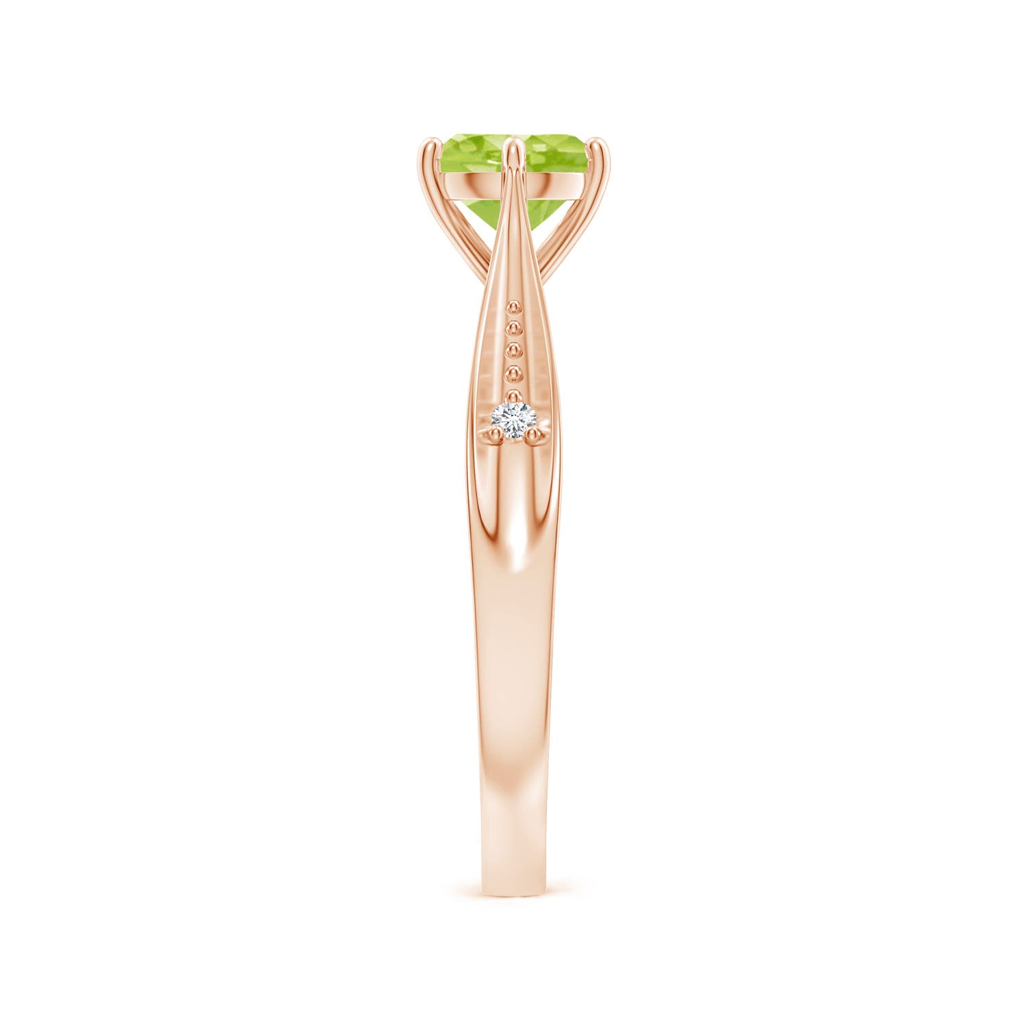 AA - Peridot / 0.97 CT / 14 KT Rose Gold