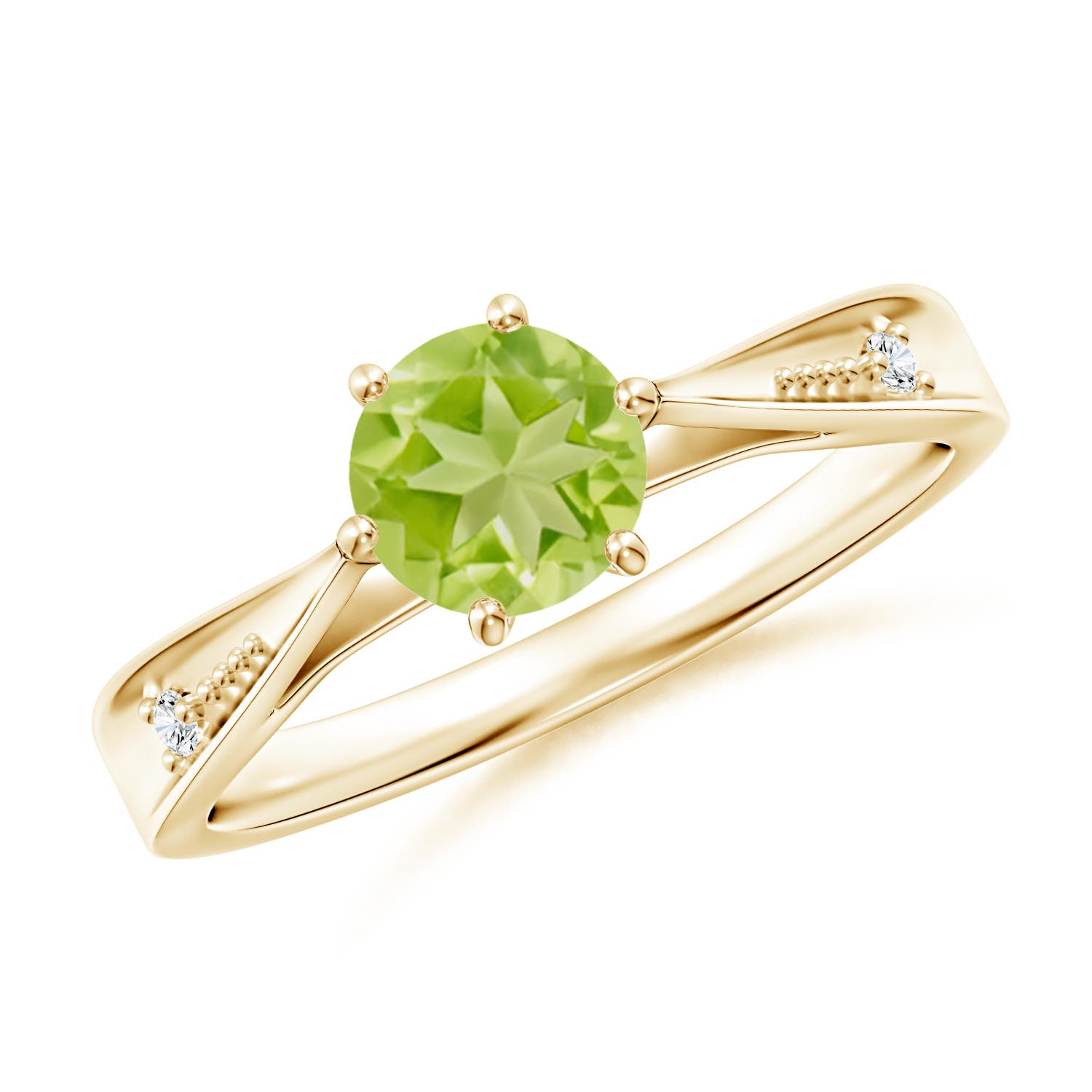 AA - Peridot / 0.97 CT / 14 KT Yellow Gold