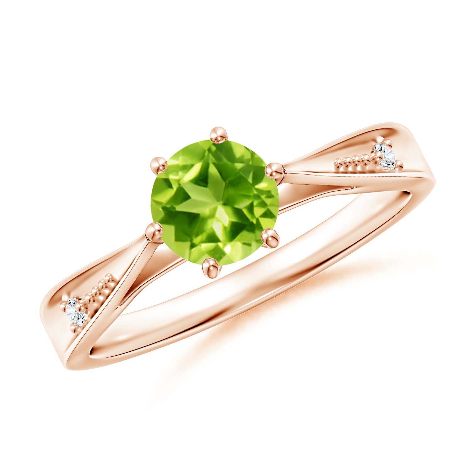 AAA - Peridot / 0.97 CT / 14 KT Rose Gold