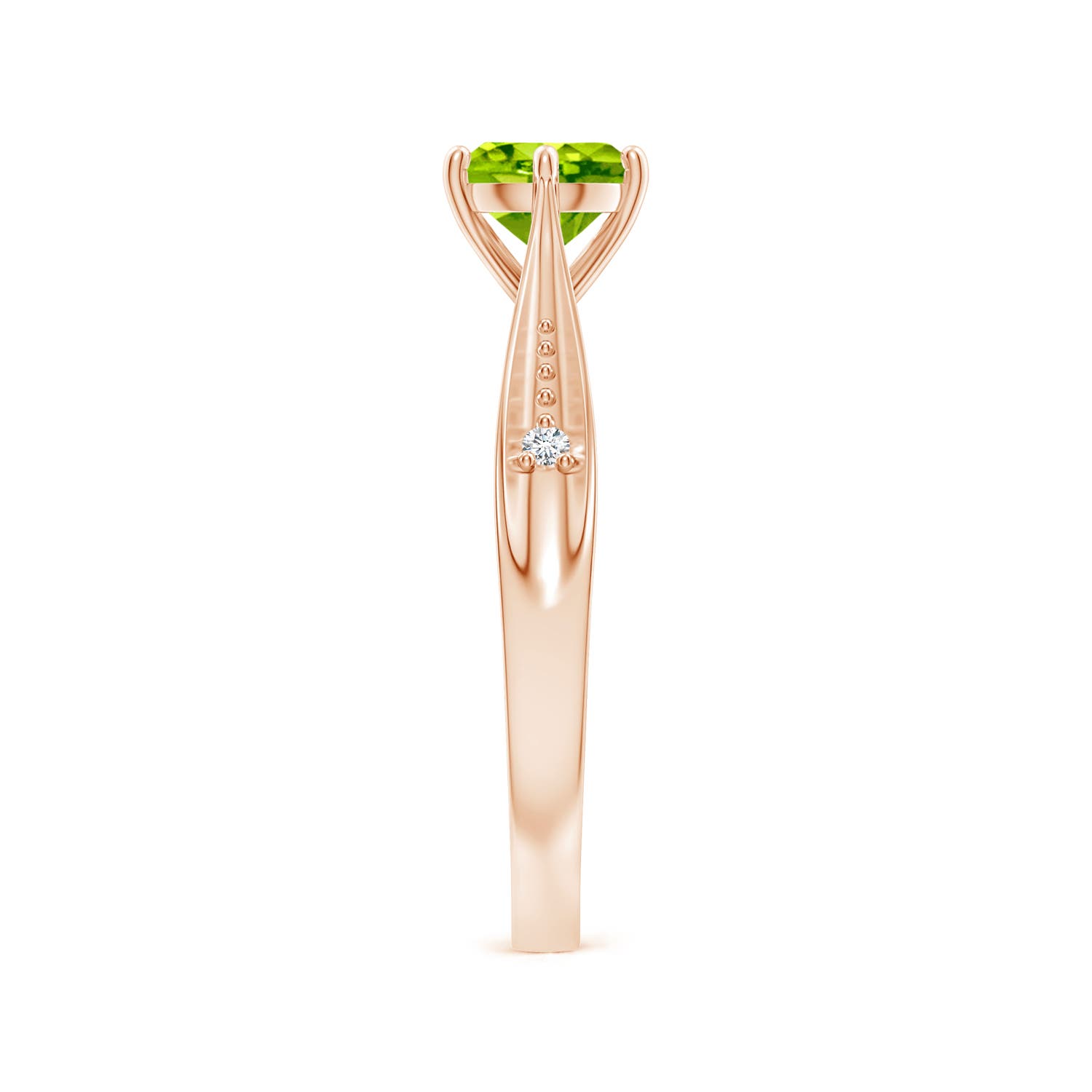 AAA - Peridot / 0.97 CT / 14 KT Rose Gold