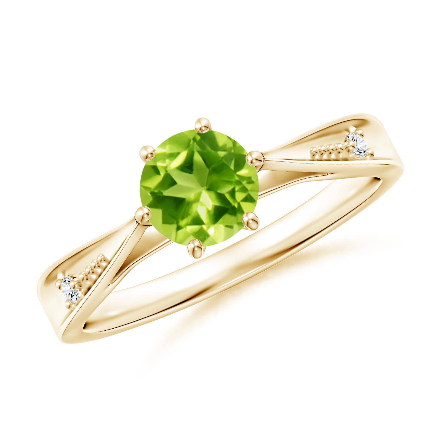 AAA - Peridot / 0.97 CT / 14 KT Yellow Gold