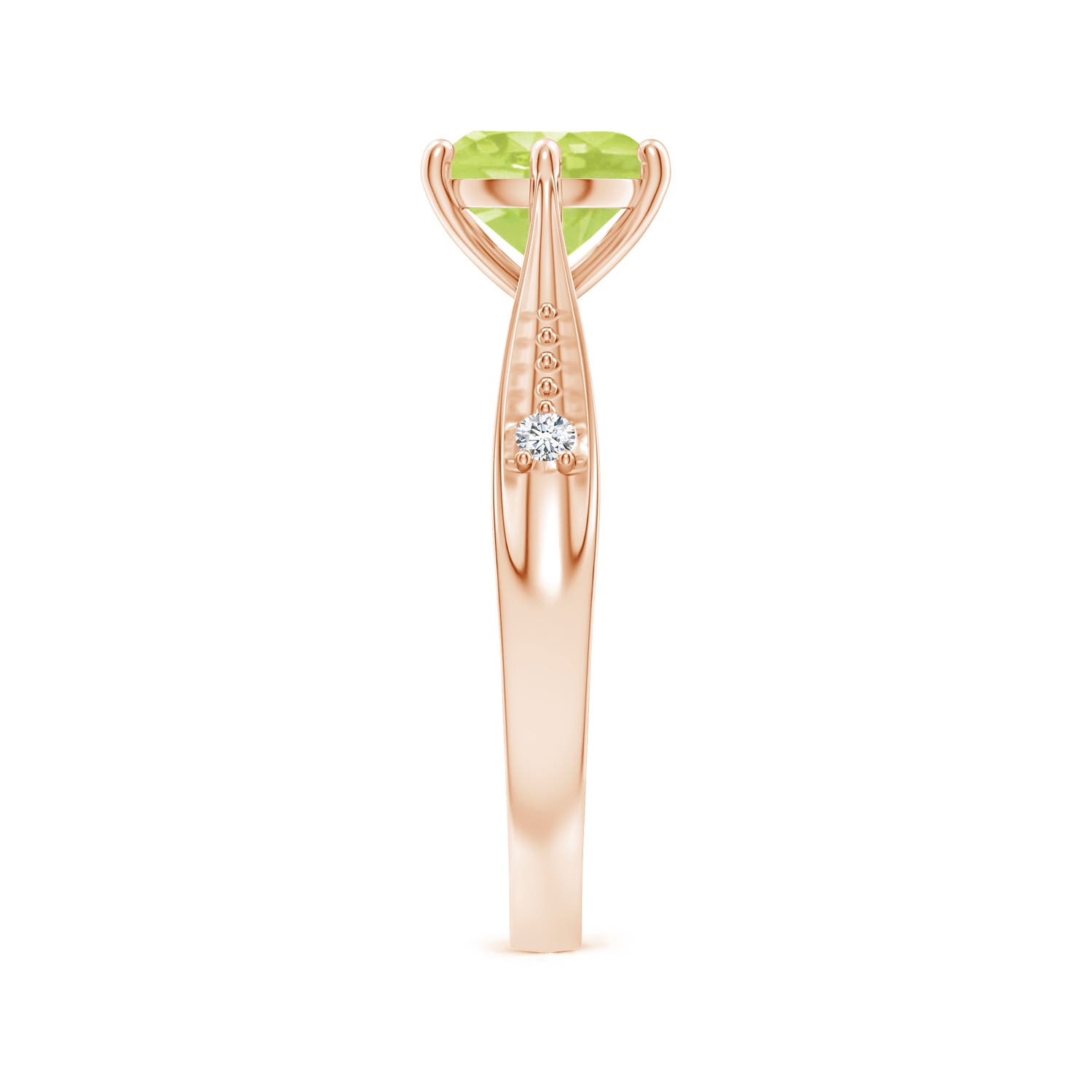 A - Peridot / 1.43 CT / 14 KT Rose Gold