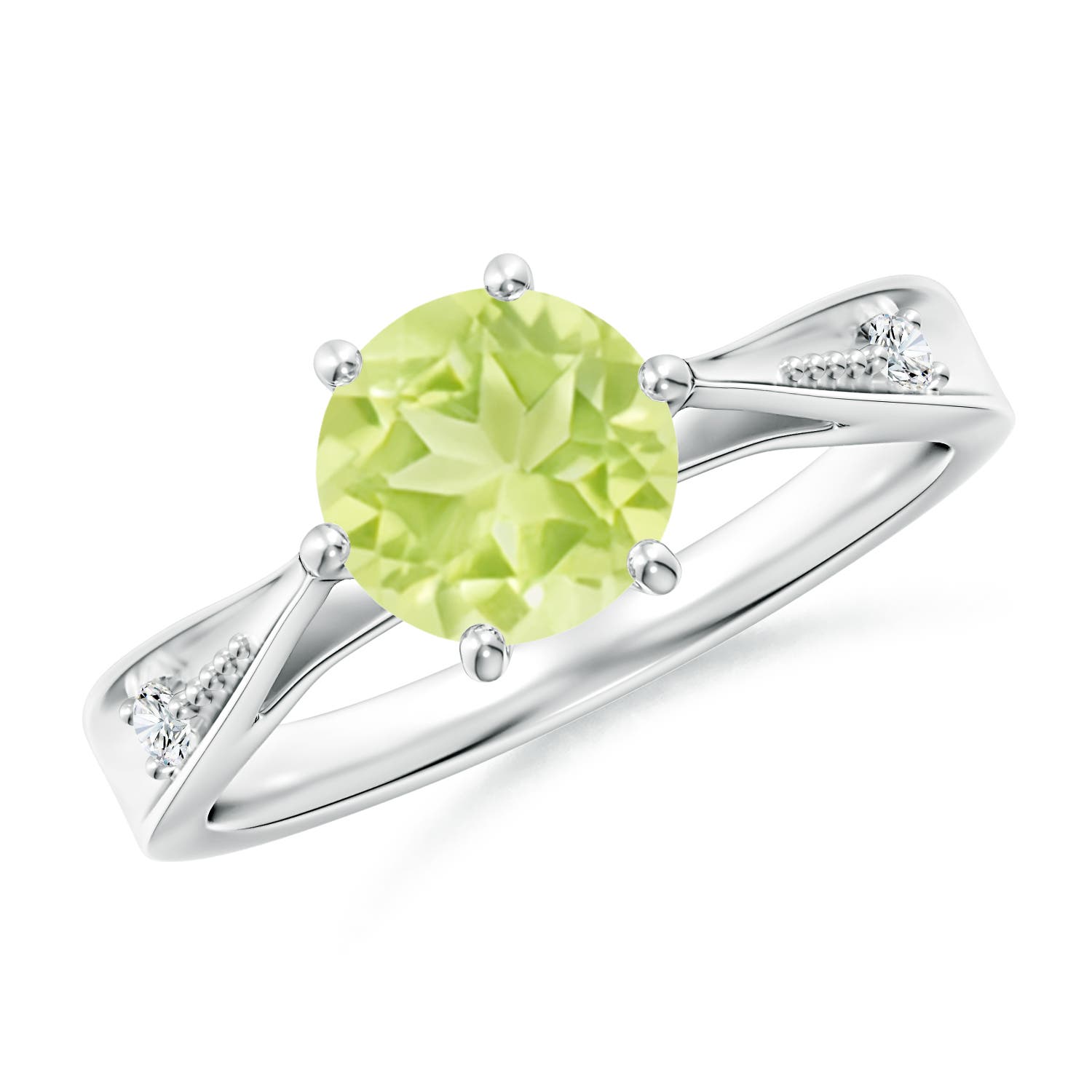 A - Peridot / 1.43 CT / 14 KT White Gold