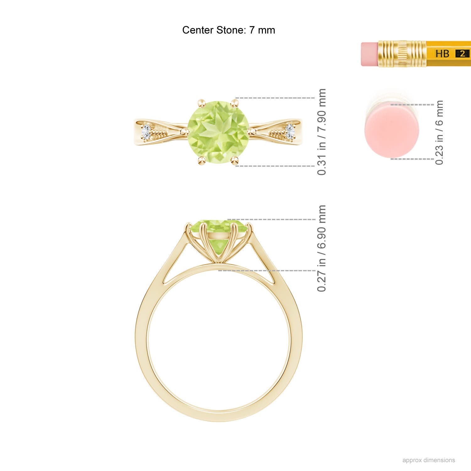 A - Peridot / 1.43 CT / 14 KT Yellow Gold