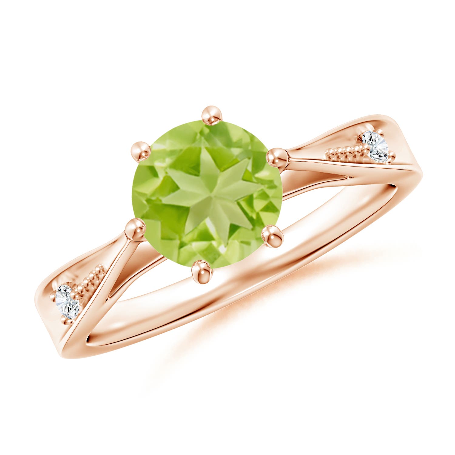 AA - Peridot / 1.43 CT / 14 KT Rose Gold