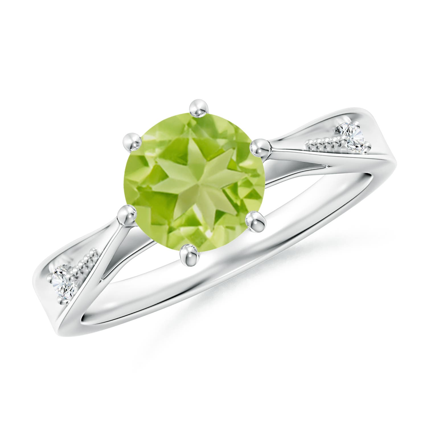 AA - Peridot / 1.43 CT / 14 KT White Gold