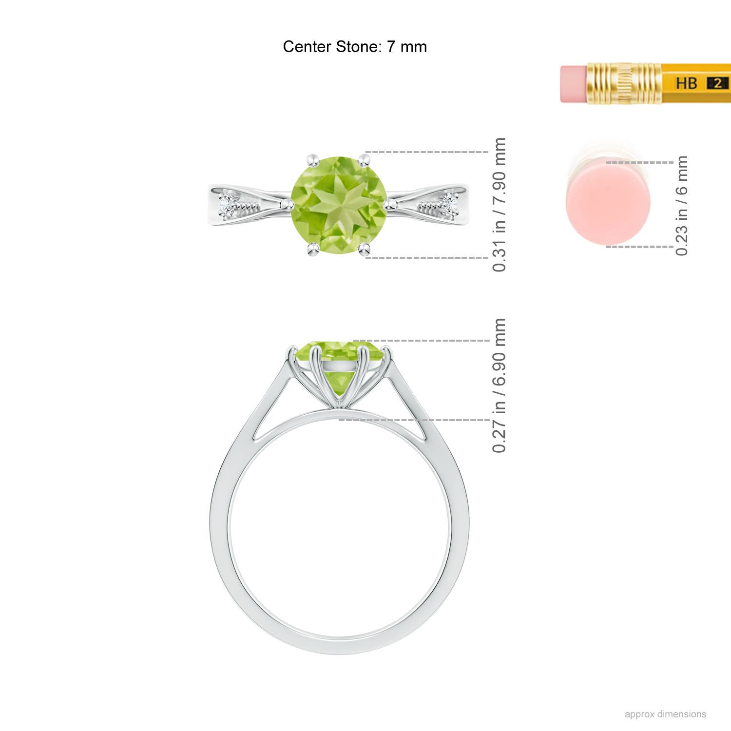 AA - Peridot / 1.43 CT / 14 KT White Gold