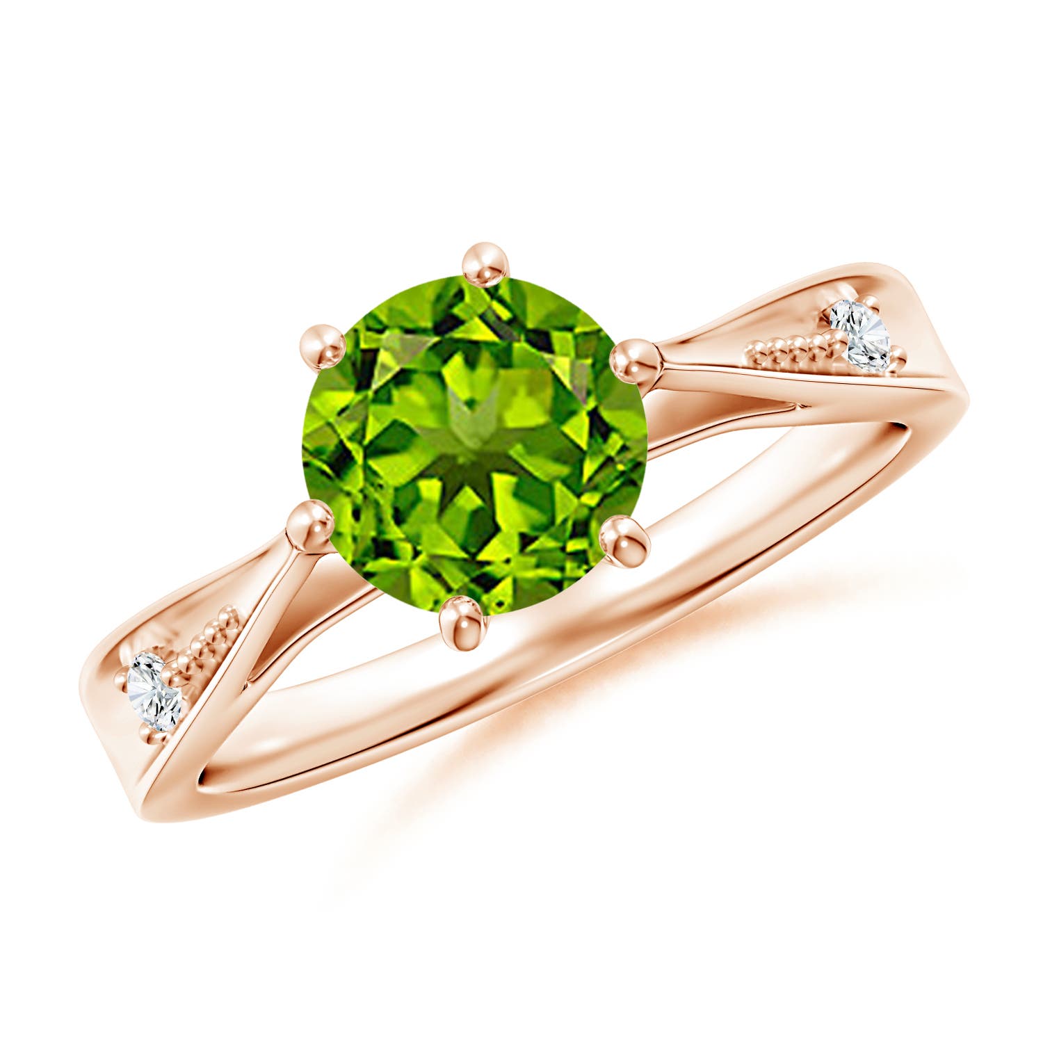 AAAA - Peridot / 1.43 CT / 14 KT Rose Gold