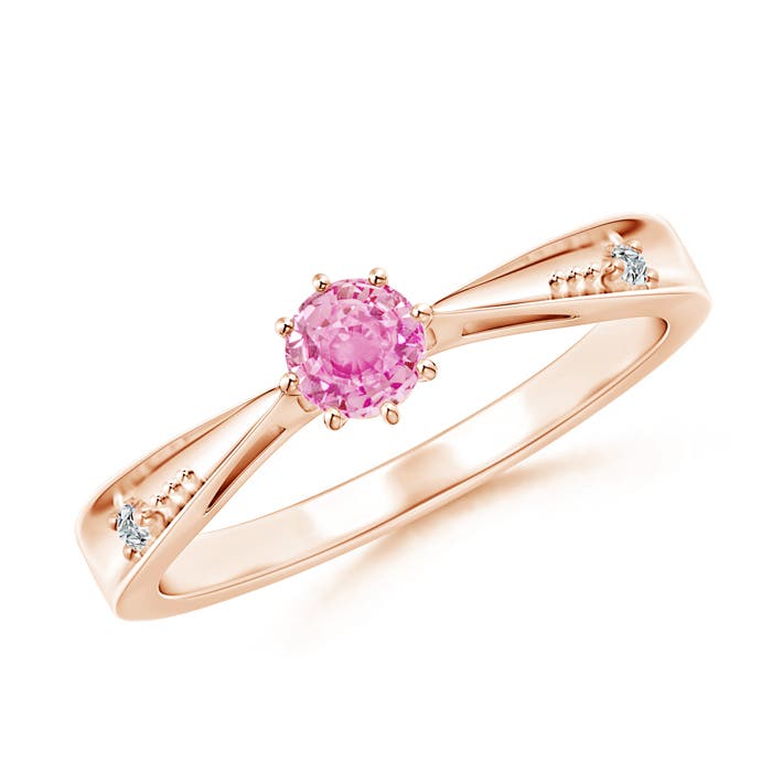 A - Pink Sapphire / 0.34 CT / 14 KT Rose Gold