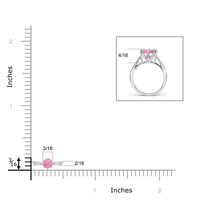 A - Pink Sapphire / 0.34 CT / 14 KT White Gold