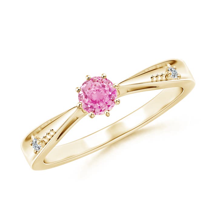 A - Pink Sapphire / 0.34 CT / 14 KT Yellow Gold