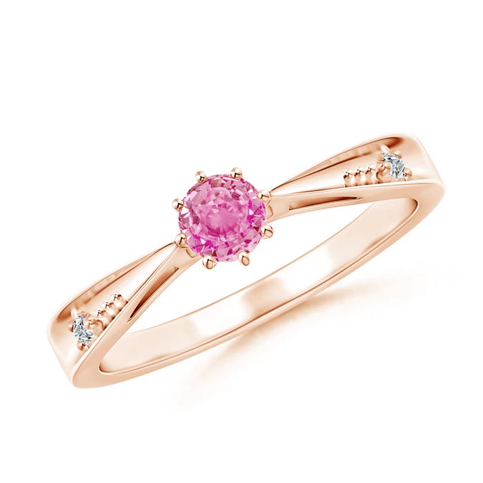 AA - Pink Sapphire / 0.34 CT / 14 KT Rose Gold