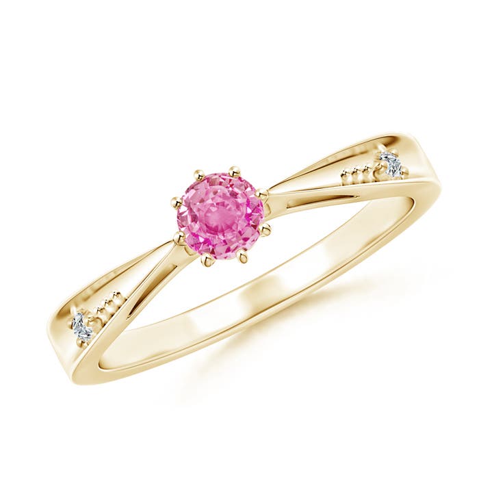 AA - Pink Sapphire / 0.34 CT / 14 KT Yellow Gold