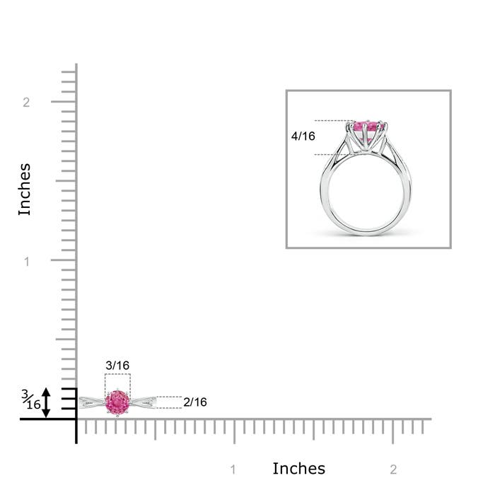 AAA - Pink Sapphire / 0.34 CT / 14 KT White Gold