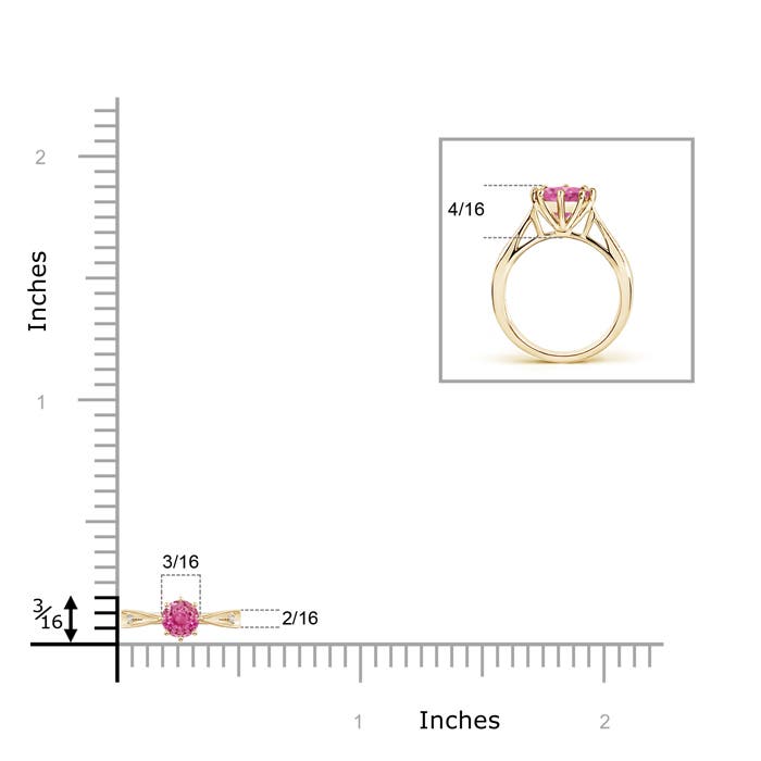 AAA - Pink Sapphire / 0.34 CT / 14 KT Yellow Gold