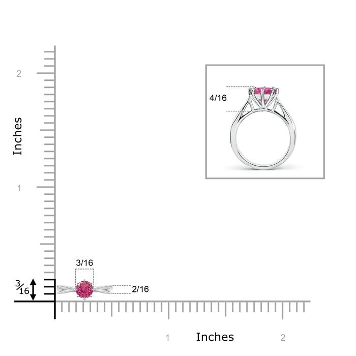 AAAA - Pink Sapphire / 0.34 CT / 14 KT White Gold