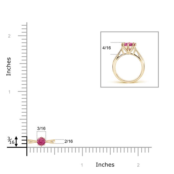 AAAA - Pink Sapphire / 0.34 CT / 14 KT Yellow Gold