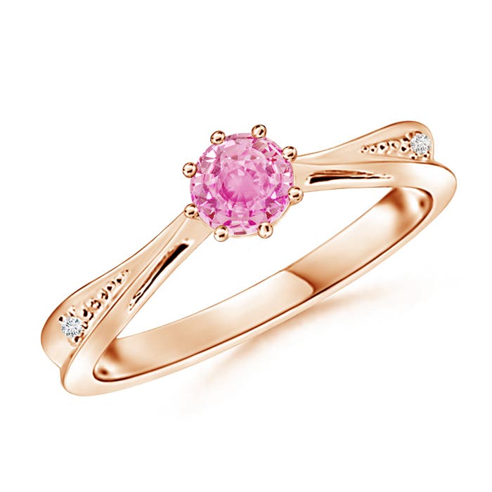 A - Pink Sapphire / 0.62 CT / 14 KT Rose Gold