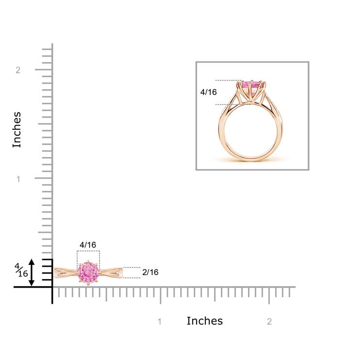 A - Pink Sapphire / 0.62 CT / 14 KT Rose Gold