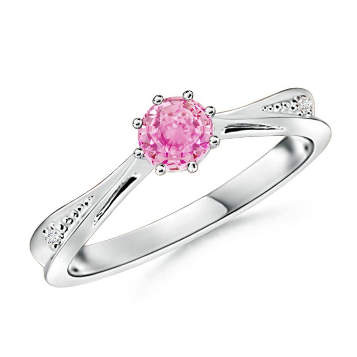 A - Pink Sapphire / 0.62 CT / 14 KT White Gold