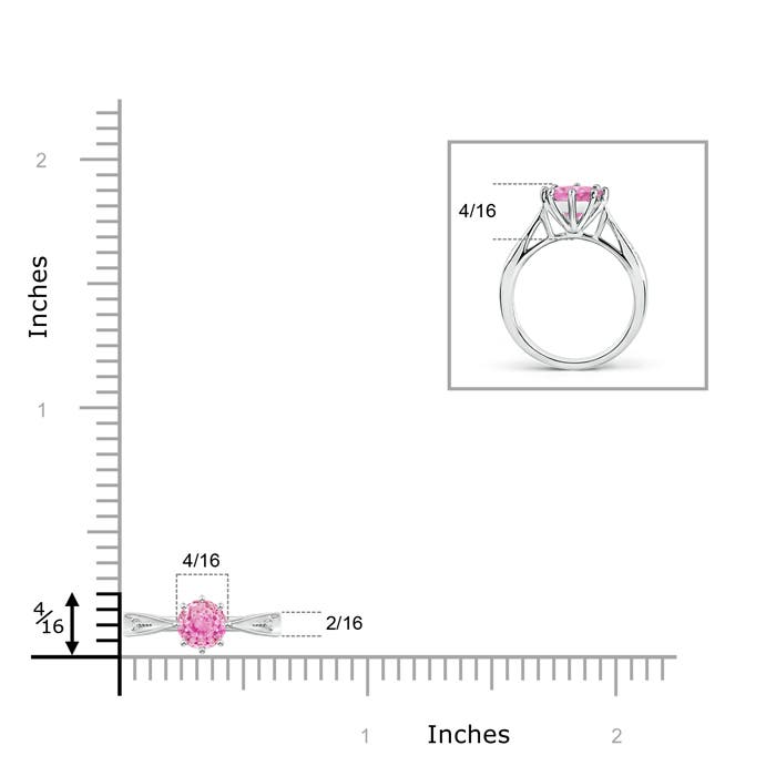 A - Pink Sapphire / 0.62 CT / 14 KT White Gold