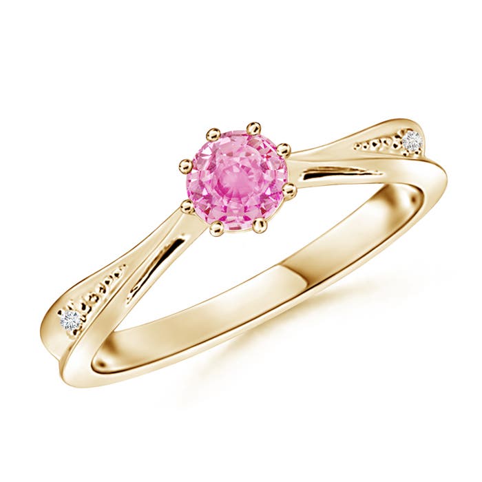 A - Pink Sapphire / 0.62 CT / 14 KT Yellow Gold