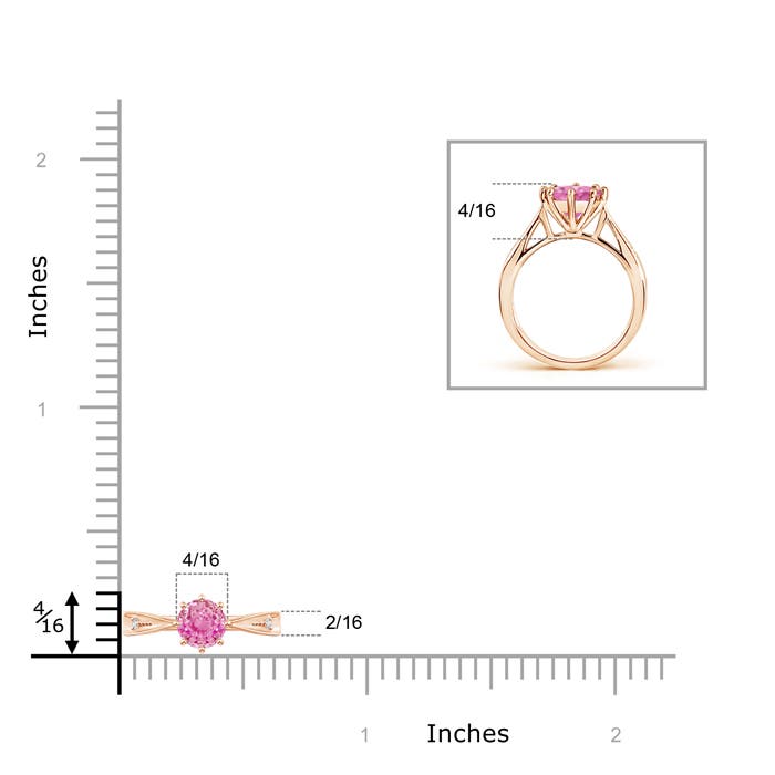 AA - Pink Sapphire / 0.62 CT / 14 KT Rose Gold