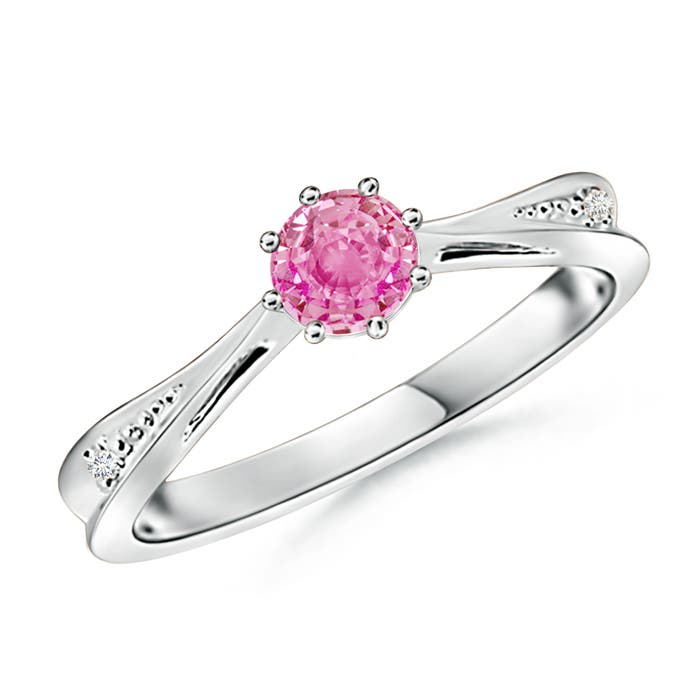 AA - Pink Sapphire / 0.62 CT / 14 KT White Gold