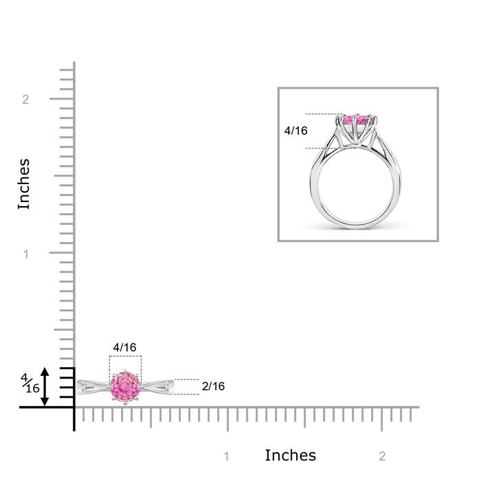 AA - Pink Sapphire / 0.62 CT / 14 KT White Gold