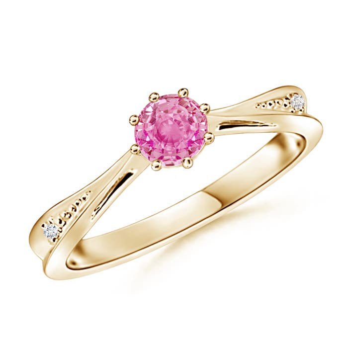 AA - Pink Sapphire / 0.62 CT / 14 KT Yellow Gold