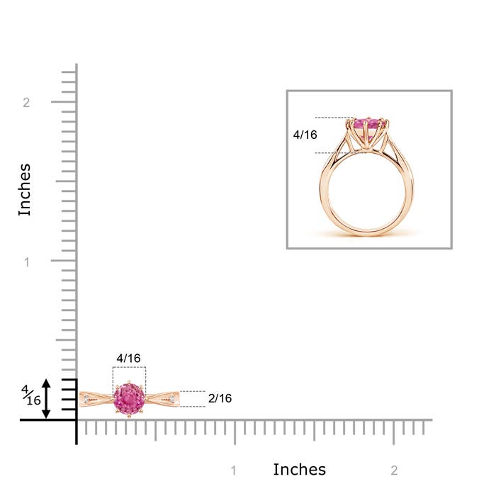 AAA - Pink Sapphire / 0.62 CT / 14 KT Rose Gold