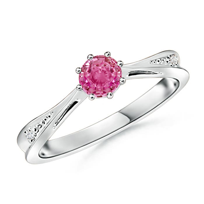 AAA - Pink Sapphire / 0.62 CT / 14 KT White Gold