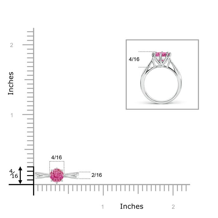 AAA - Pink Sapphire / 0.62 CT / 14 KT White Gold