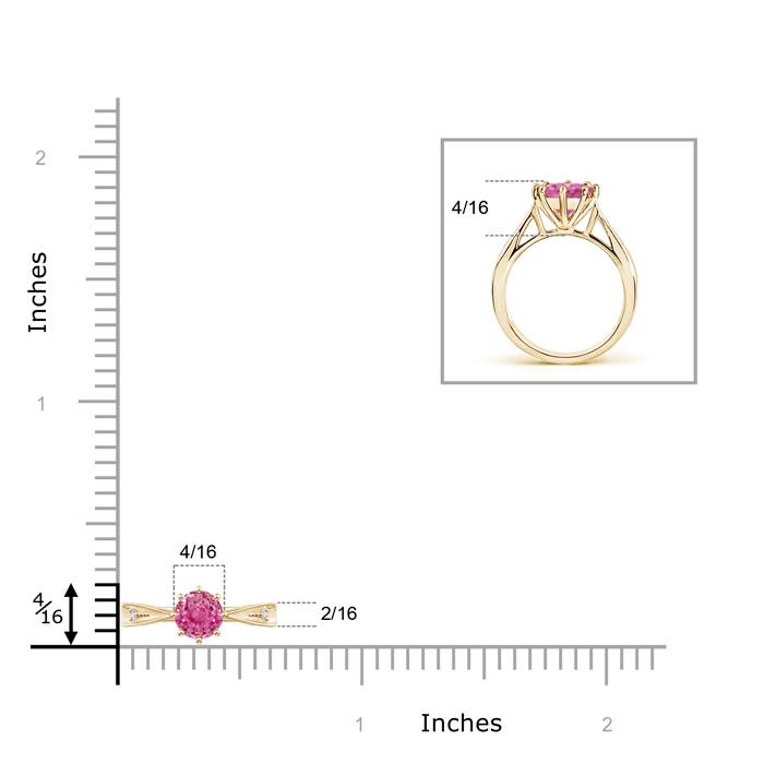 AAA - Pink Sapphire / 0.62 CT / 14 KT Yellow Gold